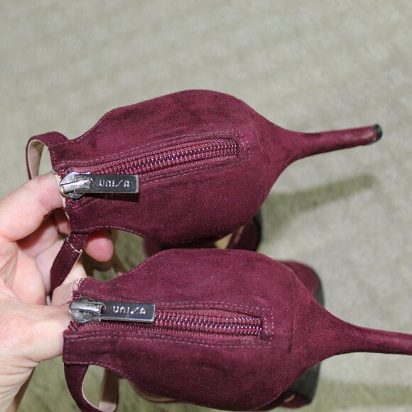 Unisa Women's Sz 10M Maroon Suede 3.5" Heels - Picture 5 of 6
